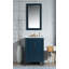 Ensemble de meuble-lavabo de comptoir en marbre blanc Carrara Elizabeth de 24 po avec miroir Elizabeth-2074134815