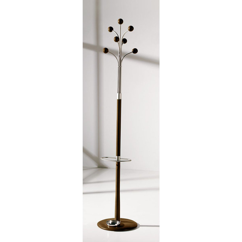 Kirkinriola Freestanding 6 - Hook Coat Rack, Walnut