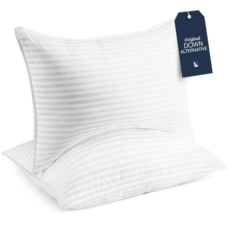 Luxury White Down Alternative Memory Foam Bed Pillows Set