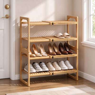 Range-chaussures en bambou extensible
