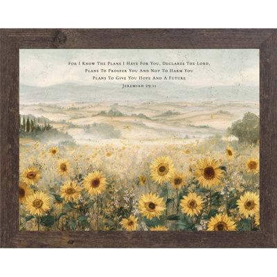 Tournesols de l'espoir et un futur - Jeremiah 2911, art mural encadré, décor de paysage de tournesol chrétien