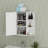Wall Mounted Bathroom Shelf Cabinet With Mirror - 6 Open, 3 Adjustable, White Open Shelves, Coated