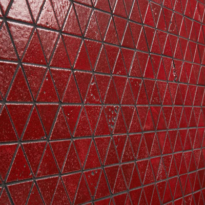 Cobble 10.62 In. X 14.56 In. Triangle Glossy Lava Stone Mosaic Floor And Wall Tile (5.35 Sq. Ft. / Case)