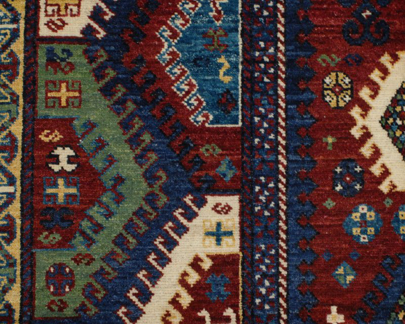 Bordjalu Hand Woven Wool Area Rug, Rectangle 5' x 6'