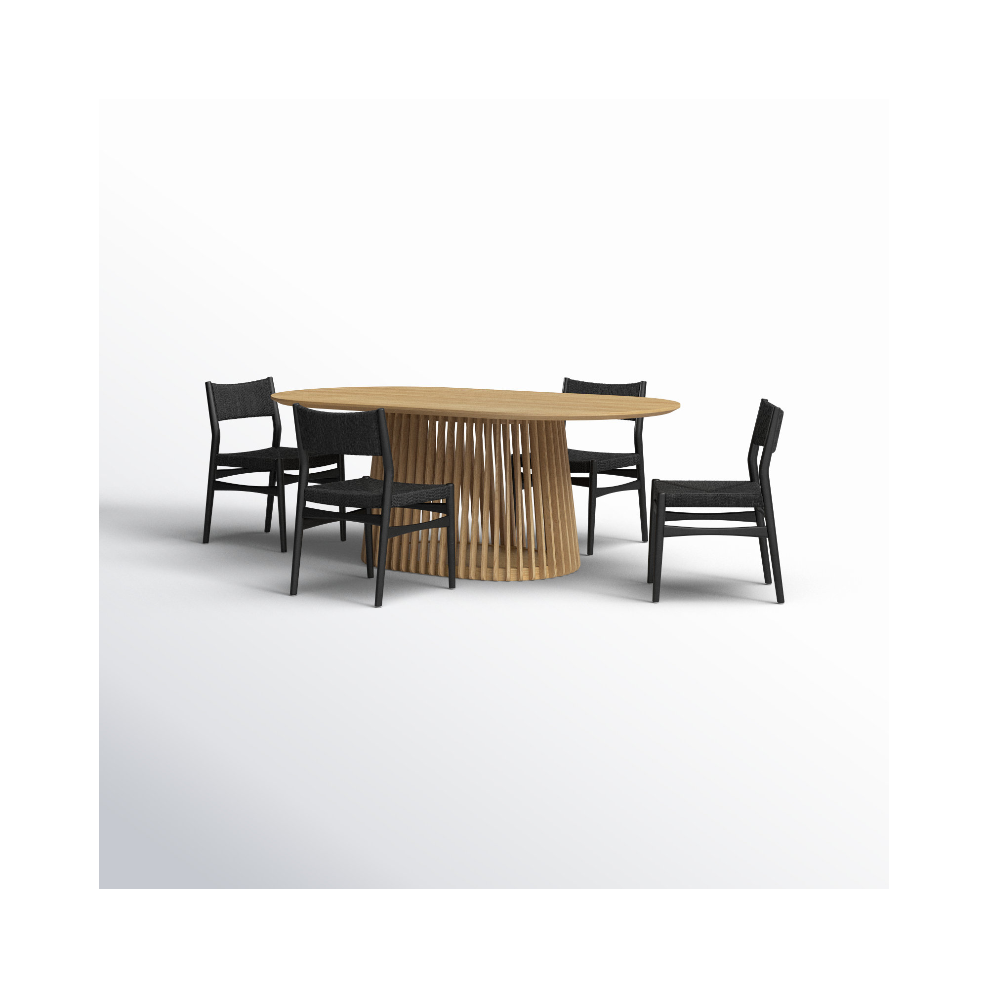 Brysa 5 - Piece Extendable Dining Set, Natural, Black, Natural