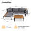 Canapé modulaire de patio en L 89,5 po avec méridienne et table basse, coussins amovibles-2126296264