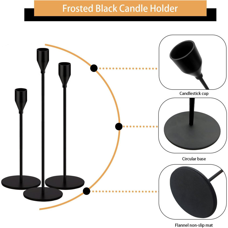 48 Pack Tall Metal Taper Candle Holders