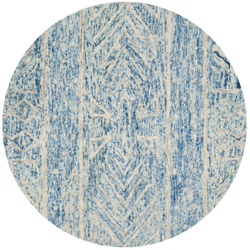 Chatham Hand Tufted Wool Geometric Rug, Round 5'