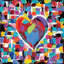 « mosaic cardiaque ii », reproduction d’art sur toile tendue-20816703