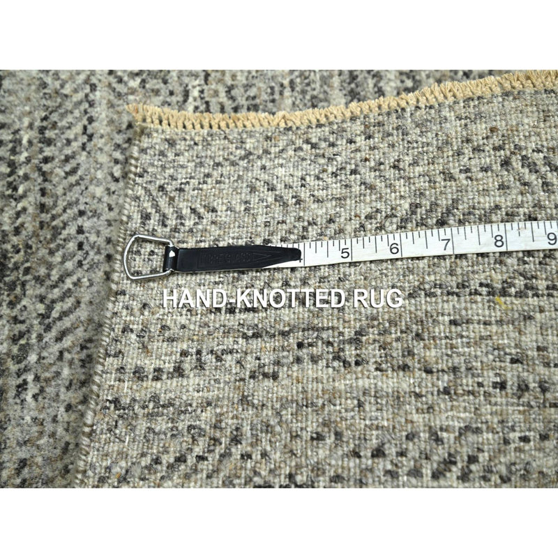 Tapis oriental beige, 2 pi x 3 pi, motif d'herbe moderne, ton sur ton, laine naturelle nouée à la main, tapis, échantillon