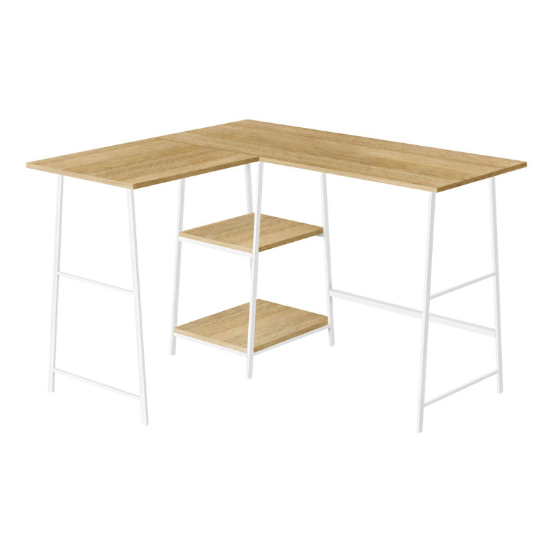 Bureau d'ordinateur, Naturel / Blanc