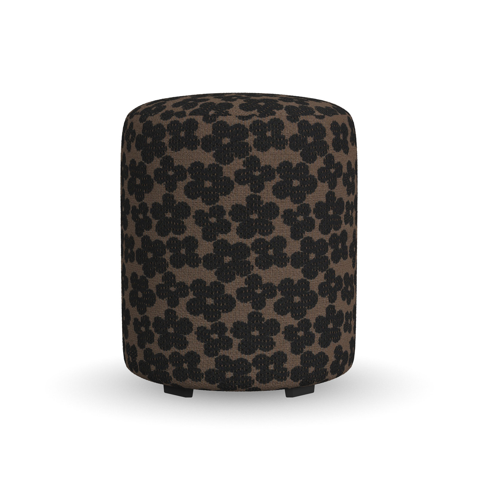 Birchbrook Upholstered Ottoman, Black/Brown Polypropylene/Olefin