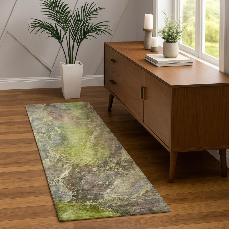 Machine Washable Indoor/Outdoor Chantille ACN2307 Abstract Rug, Runner 2'3" x 7'6"