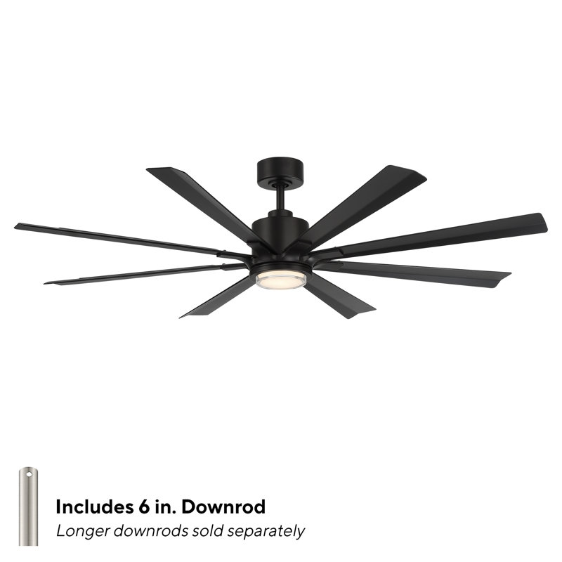 Size Matters 8-Blade Smart Ceiling Fan, 84", No, Matte Black