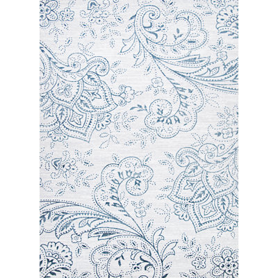 Tapis blanc/bleu floral Karmane