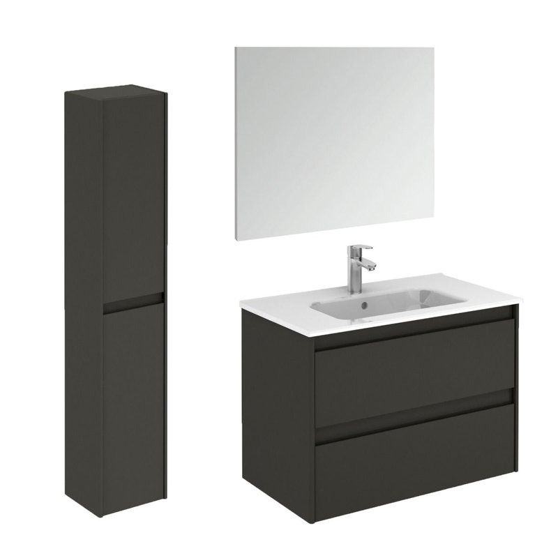 Ensemble de meuble-lavabo simple 24 po Ambra, Anthracite lustré, 32"