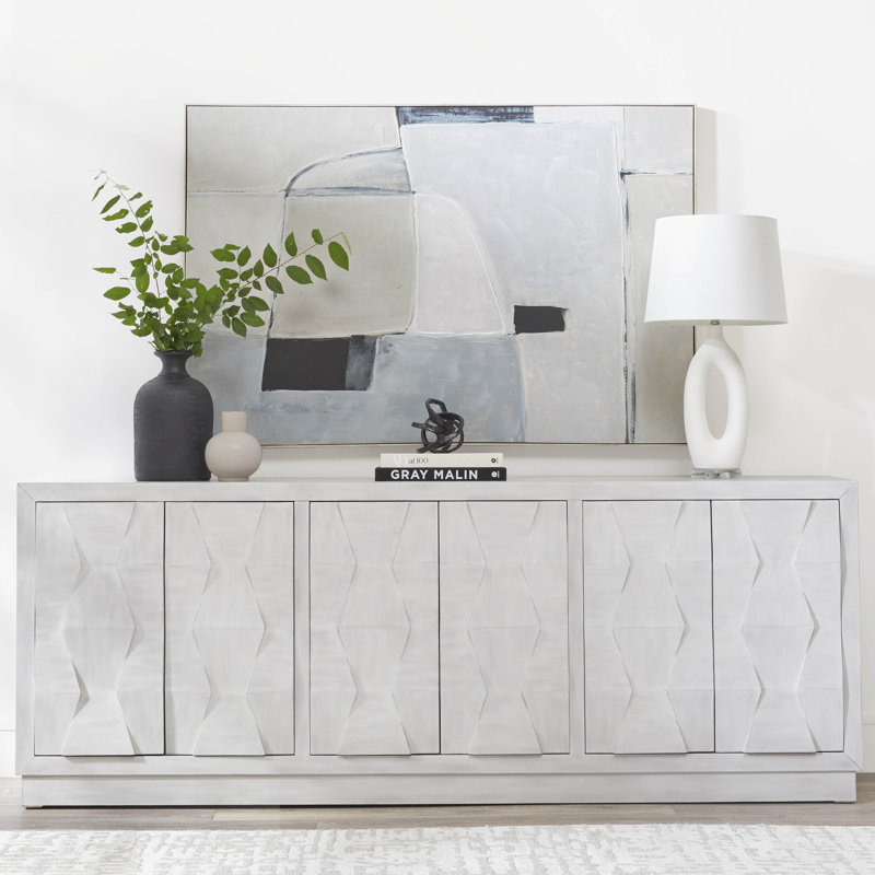 90" Console, White Wash