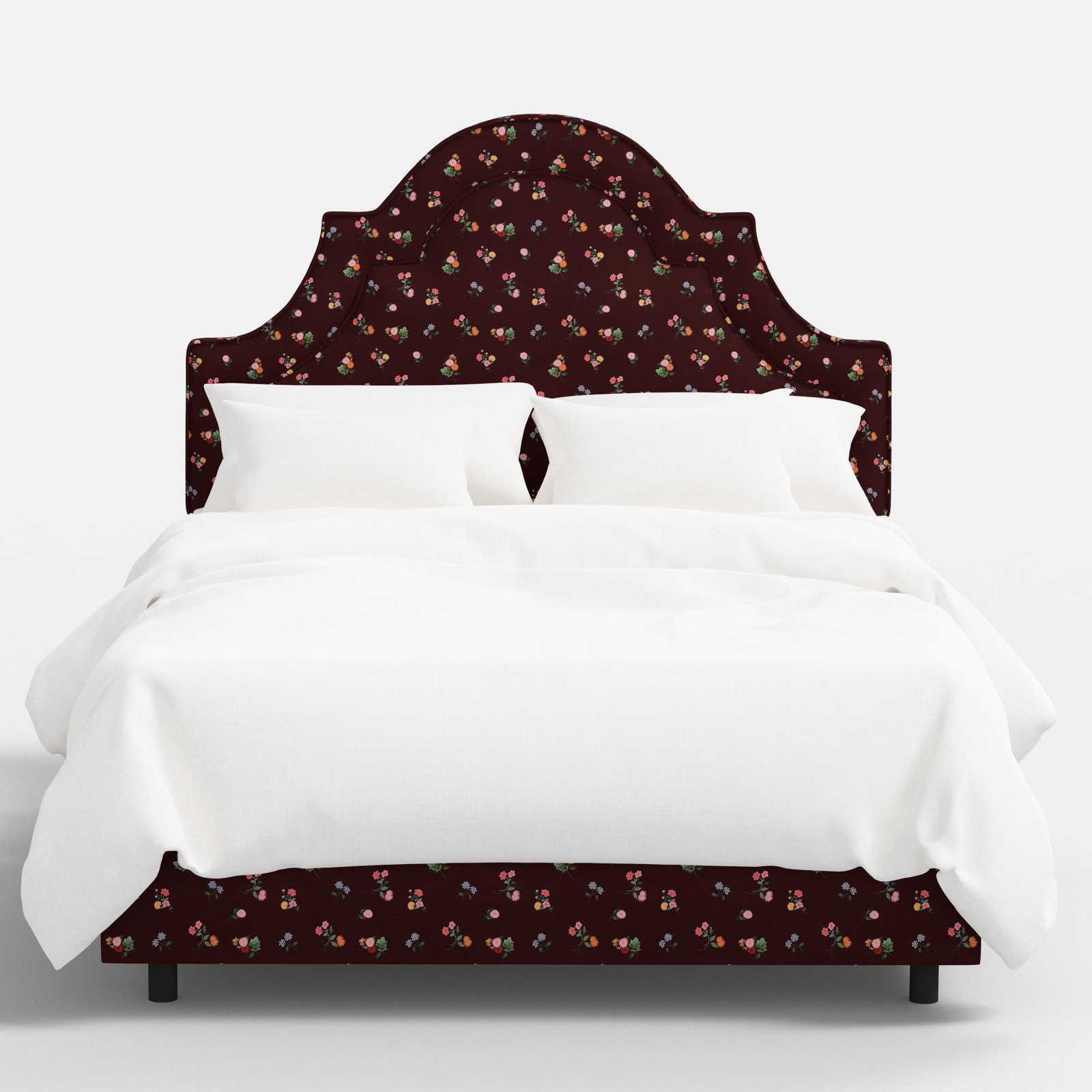 Rifle Paper Co. x Cloth & Company Marion Bed, Full, Ditsy Dahlia Burgundy