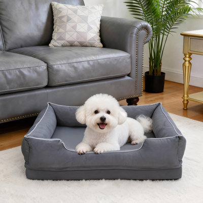 Lits orthopédiques imperméables pour chien avec housse amovible lavable, mousse de soutien