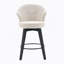 Ensemble de 2 tabourets de bar pivotants à hauteur de comptoir, chaises rembourrées en chenille avec large dossier pour bar, îlot de cuisine, salle à manger, blanc-1859478895
