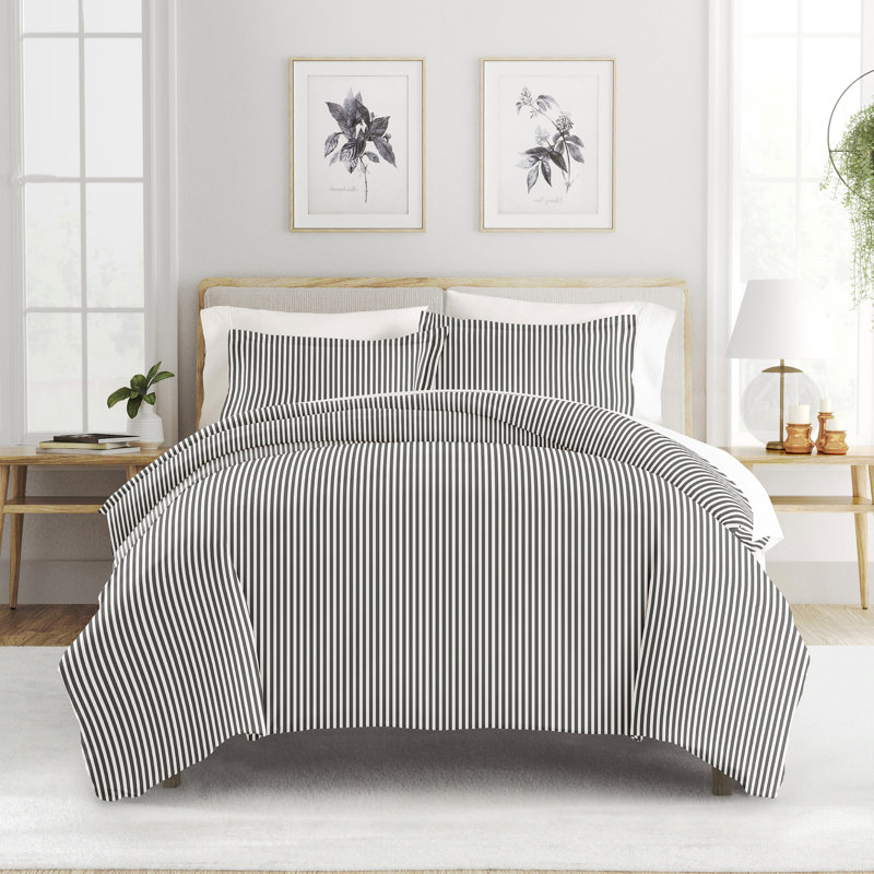 Ensemble de housse de couette ultradouce à rayures par Simply Soft, Housse de couette très grand et 2 très grandes t