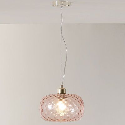 Florentine 1 - Light Blush Pink Drum Pendant