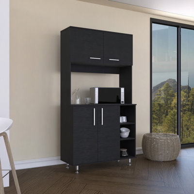 95 Pantry Kit, Four Legs, Double Door Cabinet, Three Shelves