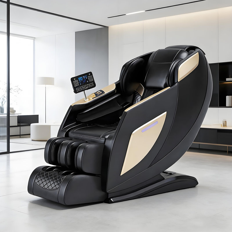 Fauteuil de massage électrique noir multifonctionnel ergonomique