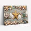 Ensemble de 1 toile tendue sur châssis, thème plage : coquillages, étoiles de mer et dollars des sables-649120122