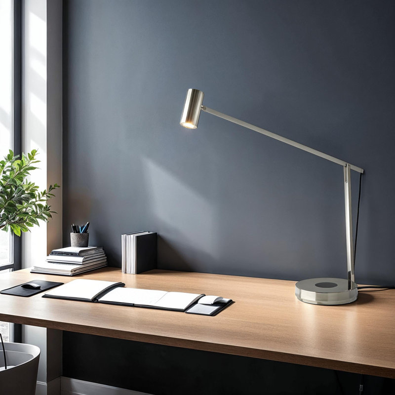 Lampe de bureau Cardie, Nickel poli