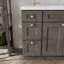 Armoire de salle de bain en bois massif prête à assembler avec tiroir Shaker - comptoir non inclus-126302459