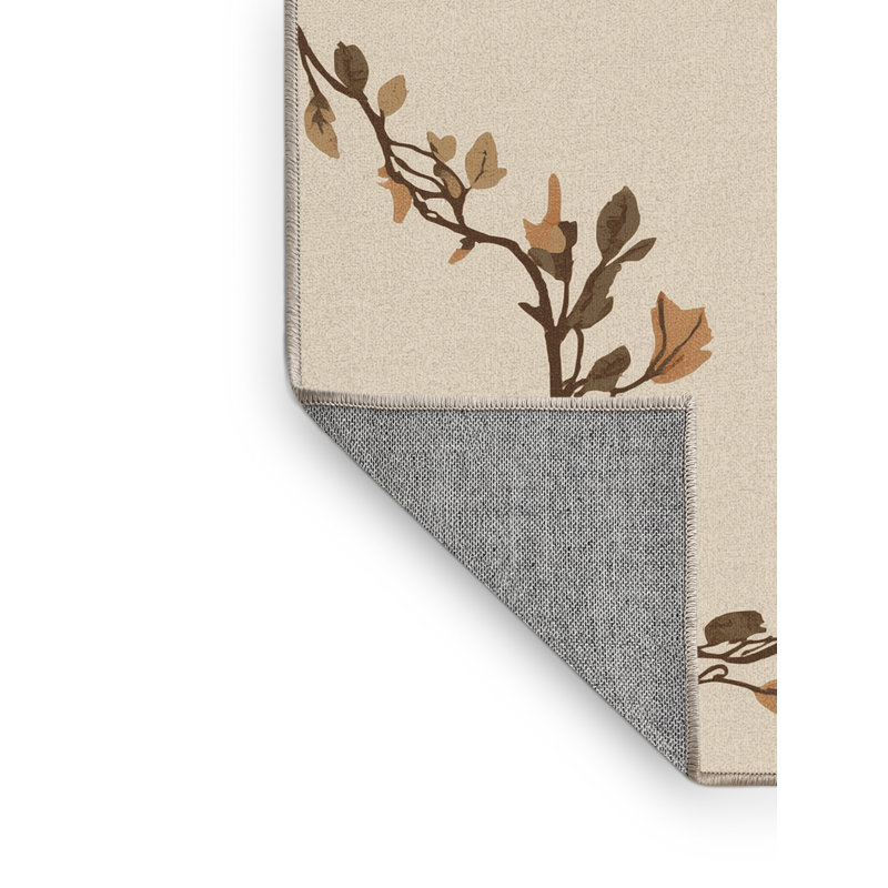 Tapis abstrait moderne et contemporain lavable à la machine Alexa Thanksgiving - beige, 4 x 6