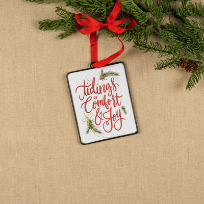 5.25'' Metal Christmas Phrases Holiday Shaped Ornament