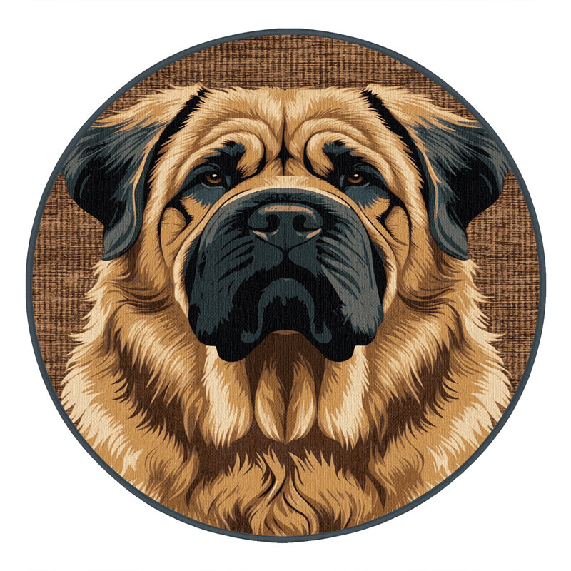  Tapis lavable tibétain mastiff, Rond 7 pi