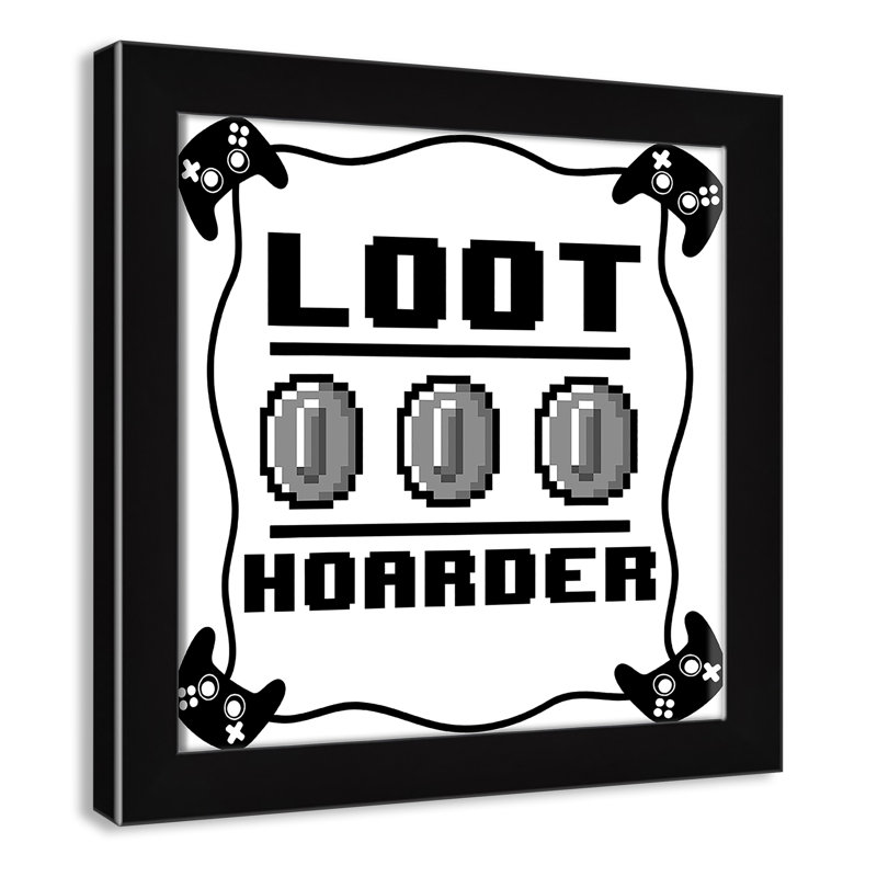 Impression sur papier Loot Hoarder Kids, H 14 po x l 14 po x P 0,63 po, Cadre noir