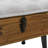 Linen Upholstered Bench with Cabinet
