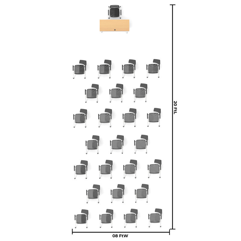 Novelty 26 Person Flip Top 22'' L Modular Training Table and Chair Set with Casters and Modesty Panel