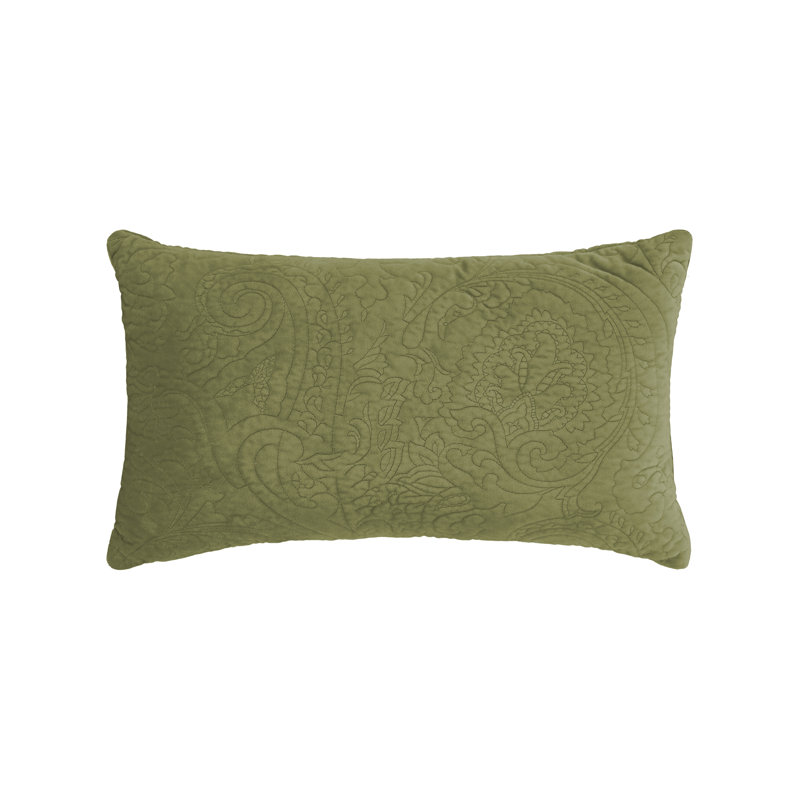 Roeby Paisley Rectangular Cushion, Moss