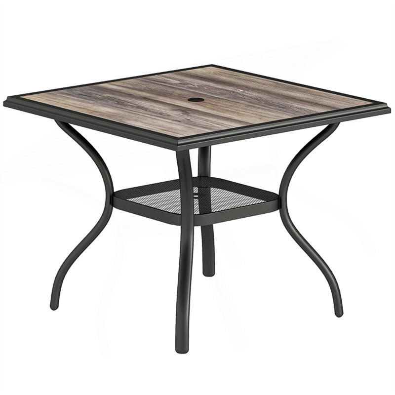 Table de jardin, table de salle à manger d'extérieur carrée (table seulement)