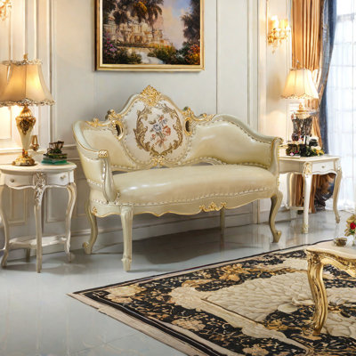 Banc rembourré en cuir Grandiose