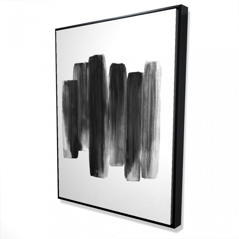 Black Shapes Print On Canvas, H 48 po x l 36 po