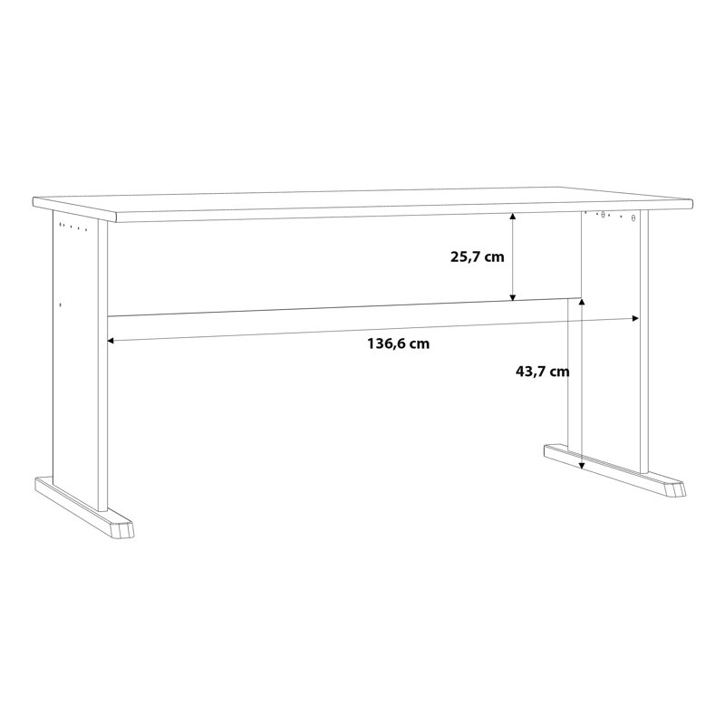 Tempra2 Particle Board / Chipboard Writing Desk, 72 cm H x 144 cm W x 72 cm D, Brown/Beige