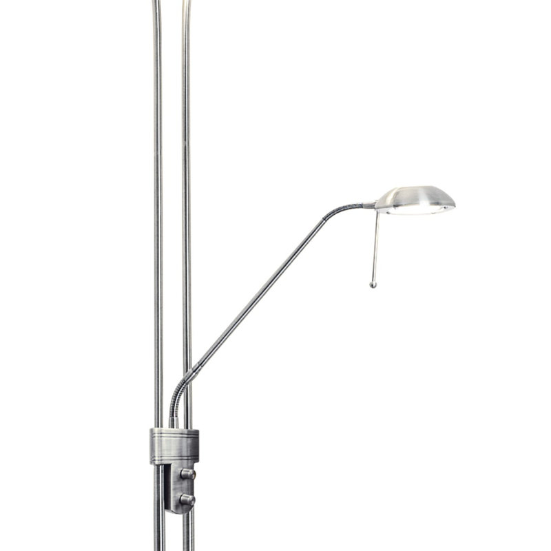 Mccullough 180cm Torchiere Floor Lamp, Satin Chrome