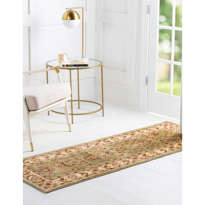 Tapis oriental Niles, Tapis de couloir 2 pi 7 po x 10 pi, Vert
