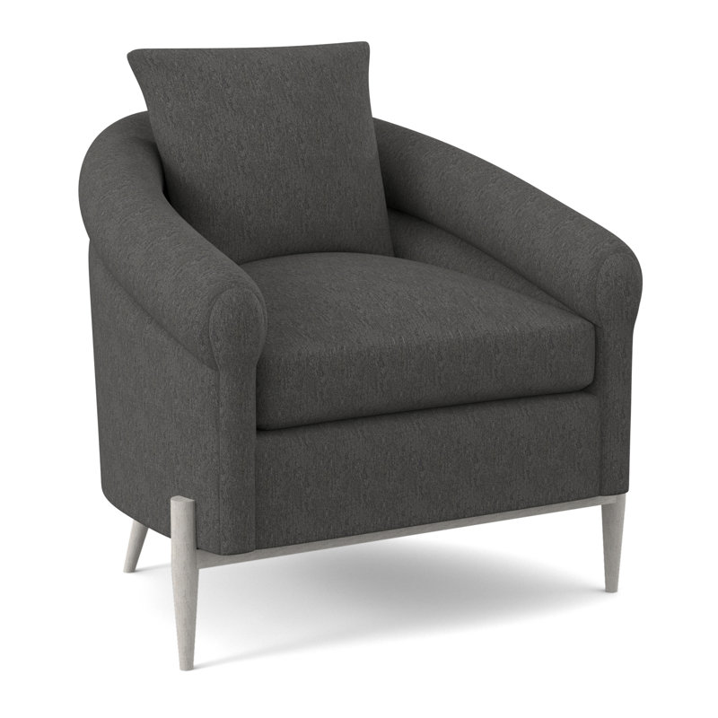 Jaxson Sunbrella® Boucle Armchair, White Caps Fog Viscose, Bisque
