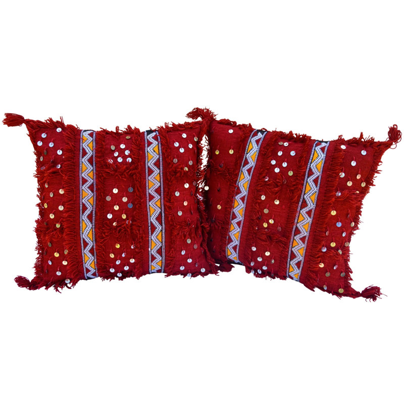 Rectangular Pillow Cover & Insert, Maroon/Pink/Red