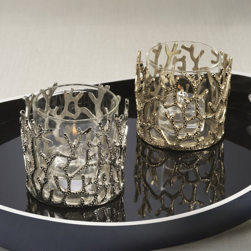 Ouragan Coral Sea Brass avec insert en verre, Doré