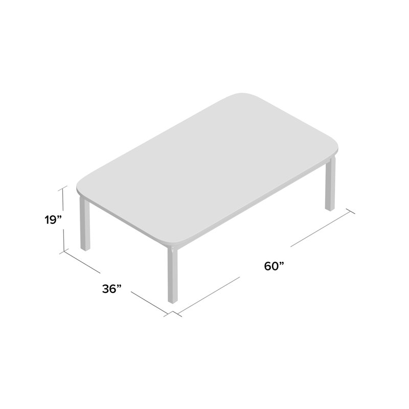 Table rectangulaire d'activités, Natural, 19" H x 60" W x 36" D