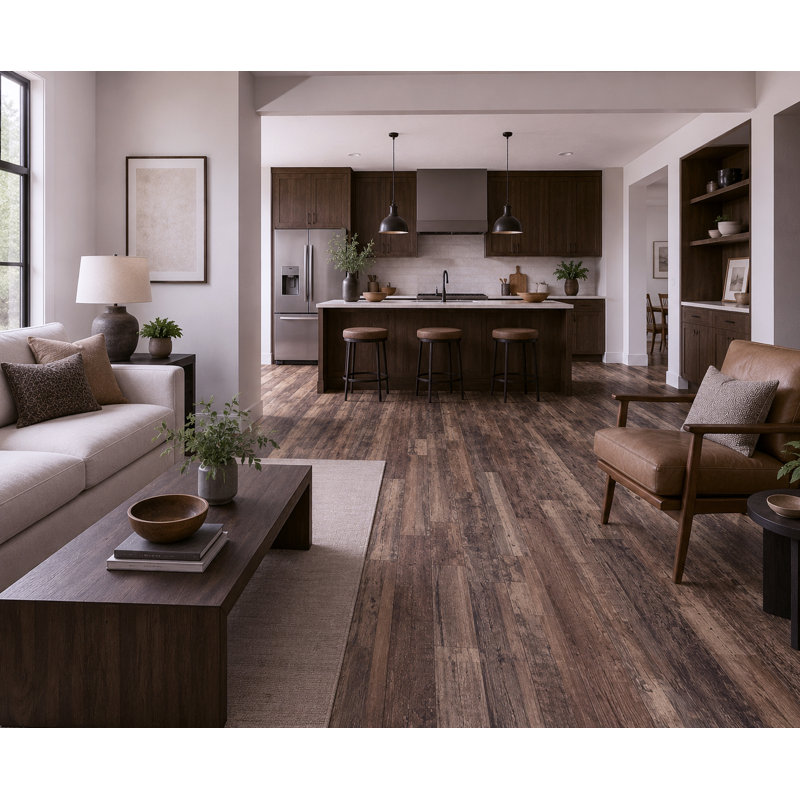 Spc Luxury Vinyl Plank Flooring, 7.2 In. X 48 In., 5.3 Mm Thick With 1 Mm Attached Ixpe Pad, 20 Mil Wear Layer, Uniclic Click Lock, Embossed Wood Look, Micro-bevel