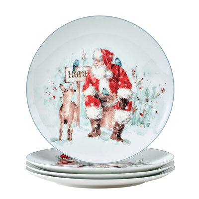 Mikasa Magical Santa Plate Set of 4, 9 Inch